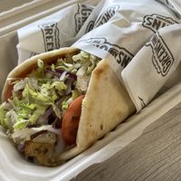 Gyro pita with Seitan   at Greens and Grains in Voorhees