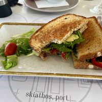The vegan sandwich - delicious!   at island cafe in Skiathos