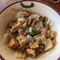 Tofu, mixed veg and rice noodles in a chilli and garlic sauce at Noodle Bar in Coventry