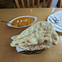 Panner butter masala and garlic naan at Rajmahal in Jeju