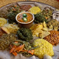 Vegetarian platter for four at Demera in Frankfurt