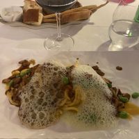 Spaghetti w/chickpea froth   at Ristorante Risorgimento in Sirmione