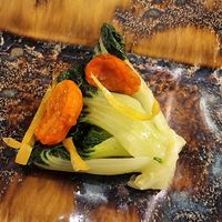 Pak choi with tomatoes and lemon rind at Ristorante Risorgimento in Sirmione