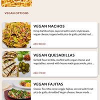 Vegan menu   at Hard Rock Cafe in Dubai