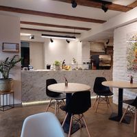 Inside at Booch Cafe in Riga