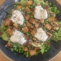 Tempeh salad €13  at Booch Cafe in Riga