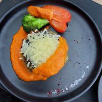 Quinoa burger at Vinterhagen Restaurant & Peisen Bar in Longyearbyen