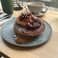 Protein pancakes with raspberry jam and peanut butter    at Cafe N°12 in Diekirch