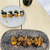 1000 layer potato and robata mushrooms  at Planta Cocina - Marina del Rey in Marina Del Rey