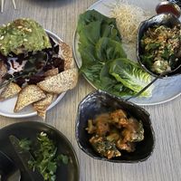 Bang bang broccoli, lettuce wraps & avocado & beetroot tartine   at Planta Cocina - Marina del Rey in Marina Del Rey