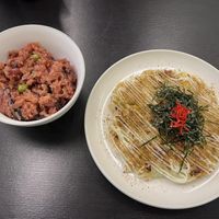 Cumin okonomiyaki ($85) + red rice ($80)  at Hola Vege - 歐拉蔬食工坊 in Kaohsiung