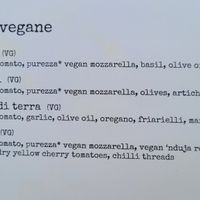 Vegan pizzas in the Menu at Corte Campana in Stratford-upon-avon