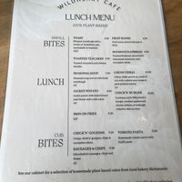 Wild heart menu   at Wildheart Animal Sanctuary Cafe in Sandown