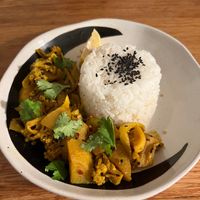 Aloo Gobi rice bowl (sooooo goood!!) at Friends U Can Keep in Macau