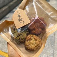 One matcha cookie, one PB cookie and one sweet potato brownie  at Friends U Can Keep in Macau