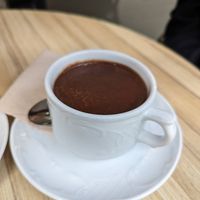 Vegan hot chocolate at Vigo Churros in Vigo