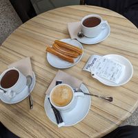 Vegan churros and hot chocolate at Vigo Churros in Vigo
