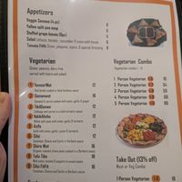 Menu at African Palace in Toronto