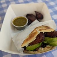 Pabellón Arepa with plantains at El Salto PDX in Portland