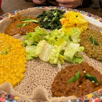 So much flavor on one plate   at Selam Restaurant and Cafe in San Jose