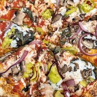 Build your own with tomato sauce base and vegan cheese    at Powder Hound Pizza in Sandpoint