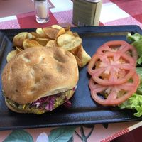 Vegan veggie burger  at Il Centrale Stresa in Stresa