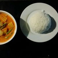 vego curry and rice at Delicious in Sihanoukville