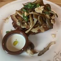 Bread with mushrooms  at Café Lief  in Haarlem