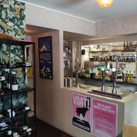 Bar with wine rack at Café Lief  in Haarlem