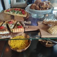 Vitrine with baked goods at Café Lief  in Haarlem