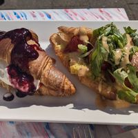 Breakfast croissants: strawberry cream + cheese tomato at Café Lief  in Haarlem