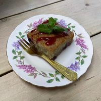 Vegan lemon summer berry drizzle cake at Cheam Park Caffè in Sutton