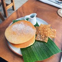 Vegan bacon pancakes   at Sundays  in Phnom Penh