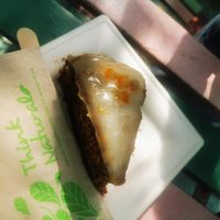 Vegan carrot cake at Fellini Római Kultúrbisztró in Budapest