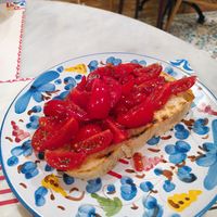 Bruschetta with tomato at Pizzium in Bologna