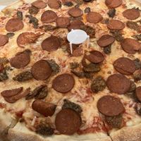 Vegan meat lovers  at Famous Joe Pizzeria in Brooklyn