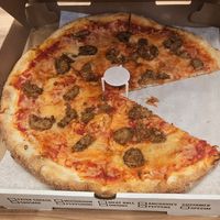 Standard vegan medium cheese with vegan meatballs at Famous Joe Pizzeria in Brooklyn