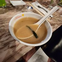 Miso soup at Kintaro All You Can Eat Sushi & Hot Pot in Akron