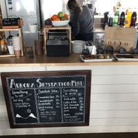 Vegan hot dog, sandwiches and cakes!   at Panorama Cafe in Abisko