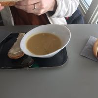Pea soup and hotdog  at Panorama Cafe in Abisko