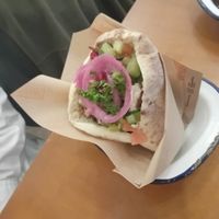 Pita with Shoarma at Sababa Den Haag in The Hague