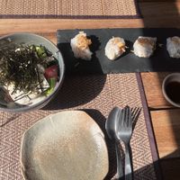 Tofu salad and steam noodles  at POHSOP in Chiang Mai