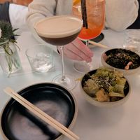 Miso Espresso Martini, Cracked Cabbage and Wakami Salad. at Miso Newcastle in Newcastle Upon Tyne