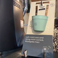 german-wide recycling cup-to-go system  at Blaupause in Luebeck