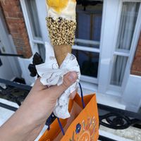 Almond & mango vegan ice cream in vegan con   at Venchi in Richmond Upon Thames