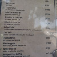 Speisekarte mit veganen/vegetarischen Gerichten at Hofgut Stammen in Trendelburg