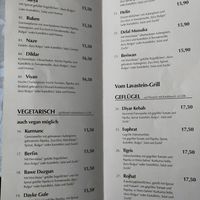 Vegane Karte at Restaurant Mesopotamia in Regensburg