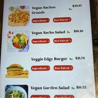 Vegan menu  at ADD - Cravings in Addis Ababa