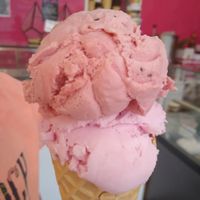 Strawberry and bubblegum  at Mr B's Ice Cream in Hayle