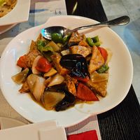 Tofu en salsa con verduras at Ming Chinese in Sevilla